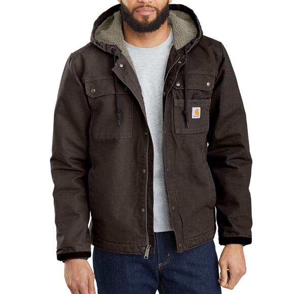 Carhartt Other - SOLD-Carhartt Washed Duck Sherpa Lined Utility Jacket Brown Coat Relaxed Sz L
